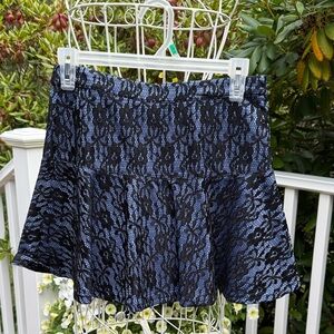 Forever 21 Black and Blue Lace Mini Skirt